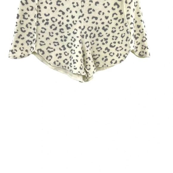 Free People Rain Check Lounge Shorts Leopard Print Cream Gray Size Large - Picture 4 of 7